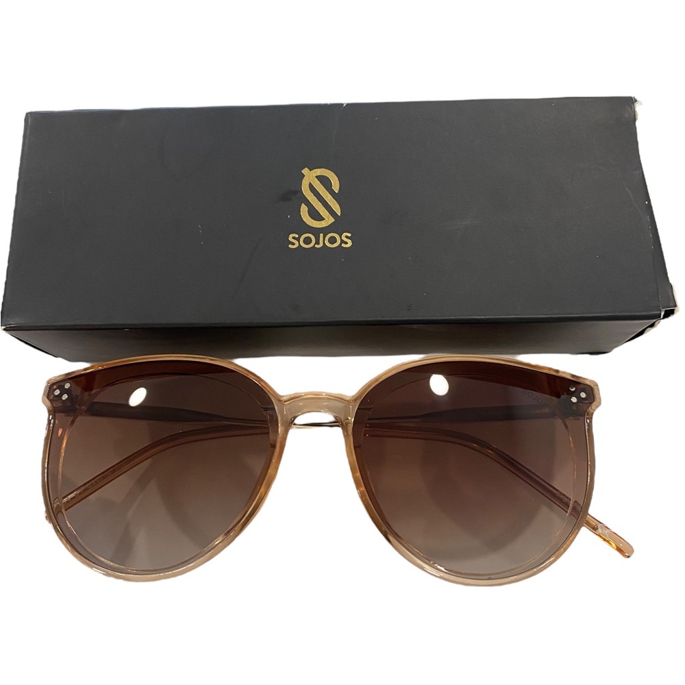 Women’s Brown Retro Round Oversized Sunglasses